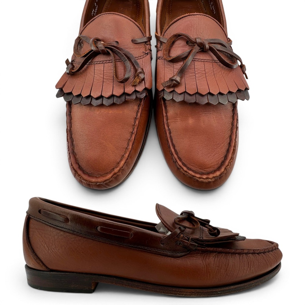Allen Edmonds Kavanaugh Loafers Mens 10.5 D Brown Kiltie Tassel Leather Slip On